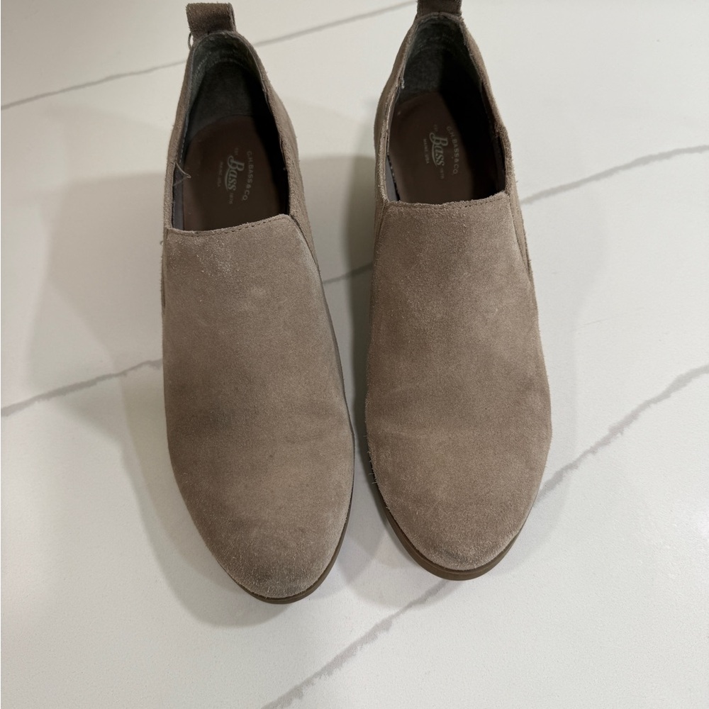 G.H. Bass Suede Tan Slip-On Booties - Sz 8.5